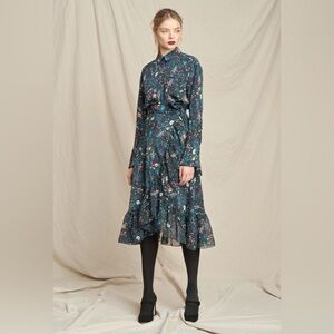 Marissa Webb Silk Wrap Shirt Dress Size M